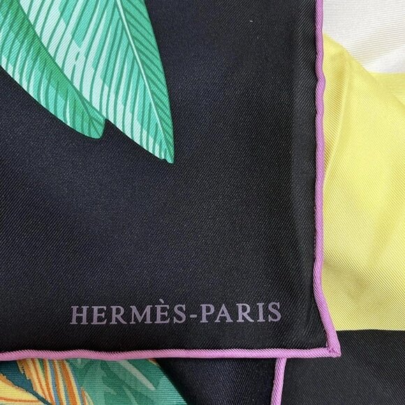 HERMES Carre 90 Black Multicolor Scarf 529-071225 - Picture 4 of 6